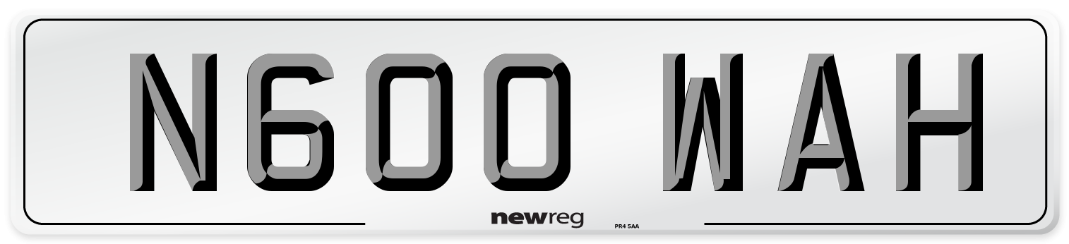 N600 WAH Number Plate from New Reg